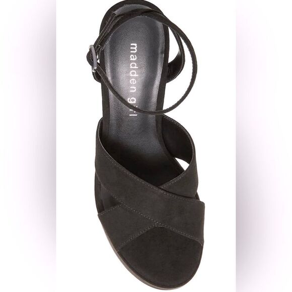 MADDEN GIRL Loolaa Platform Sandals Womens Size 8.5 Black Fabric Dress Heels NEW - Picture 3 of 7